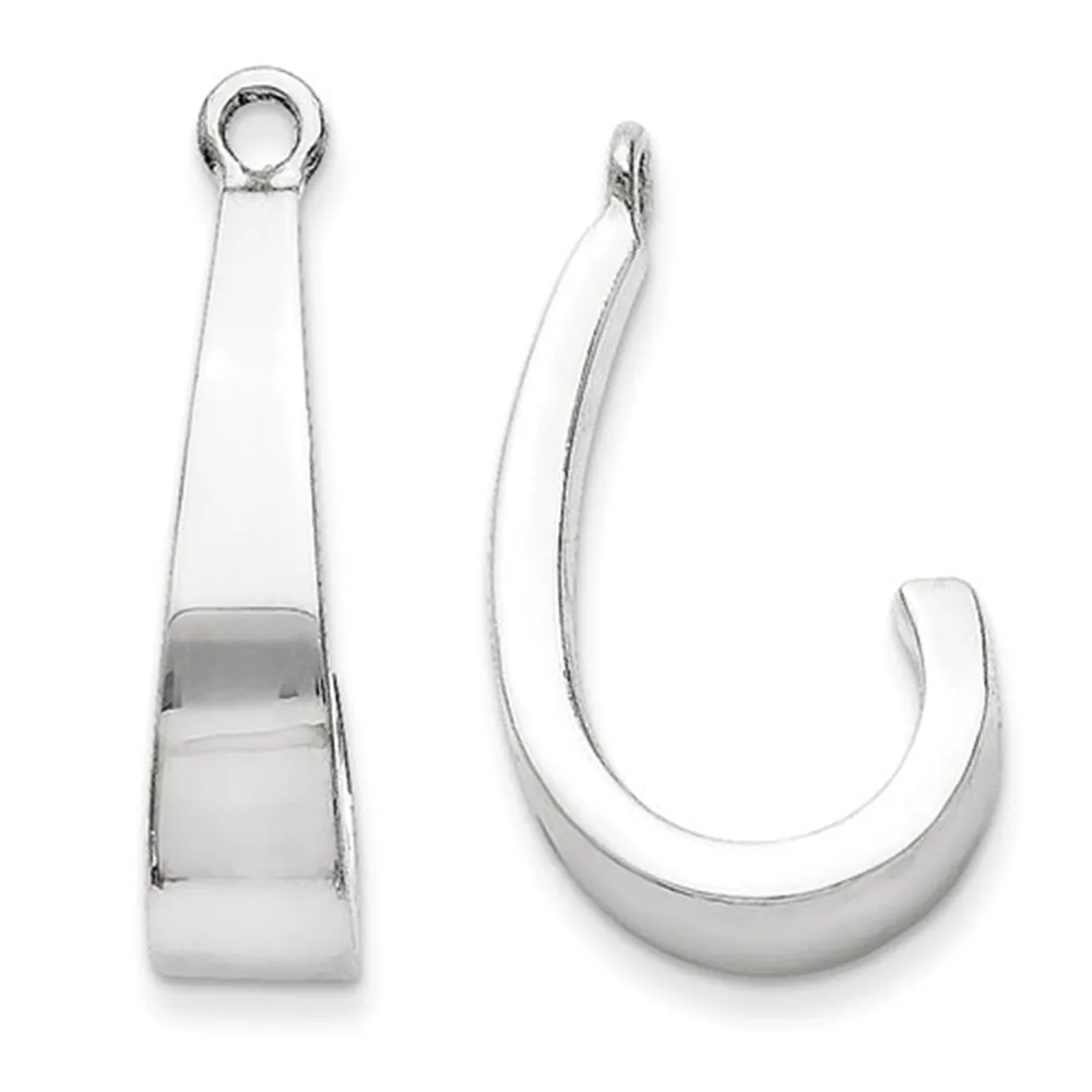 14k White Gold Tapered J-Hoop Earring Jackets
