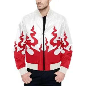 Asian Flames Quilted Bomber Jacket