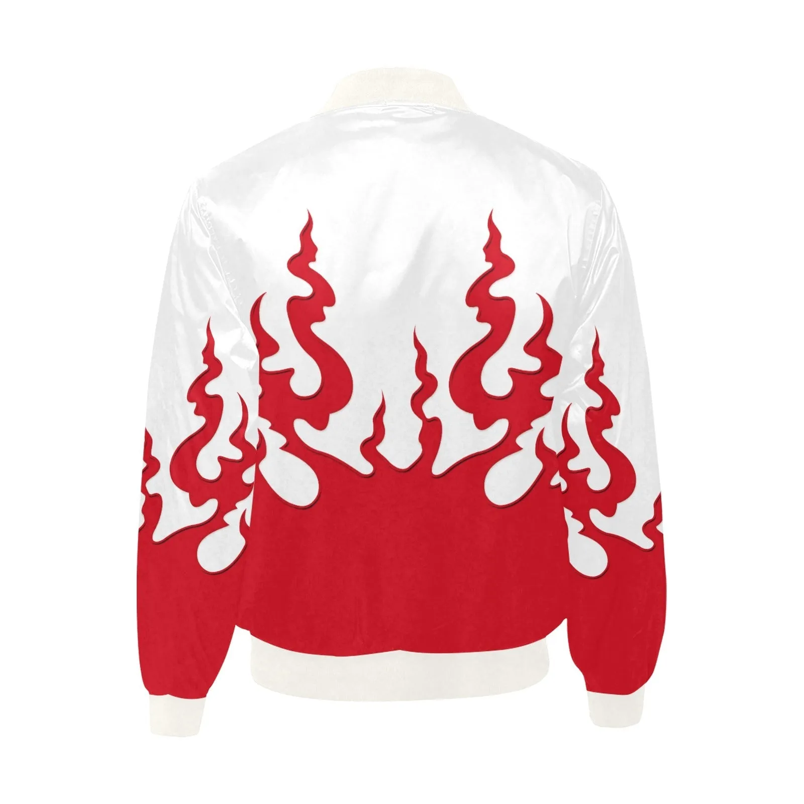 Asian Flames Quilted Bomber Jacket