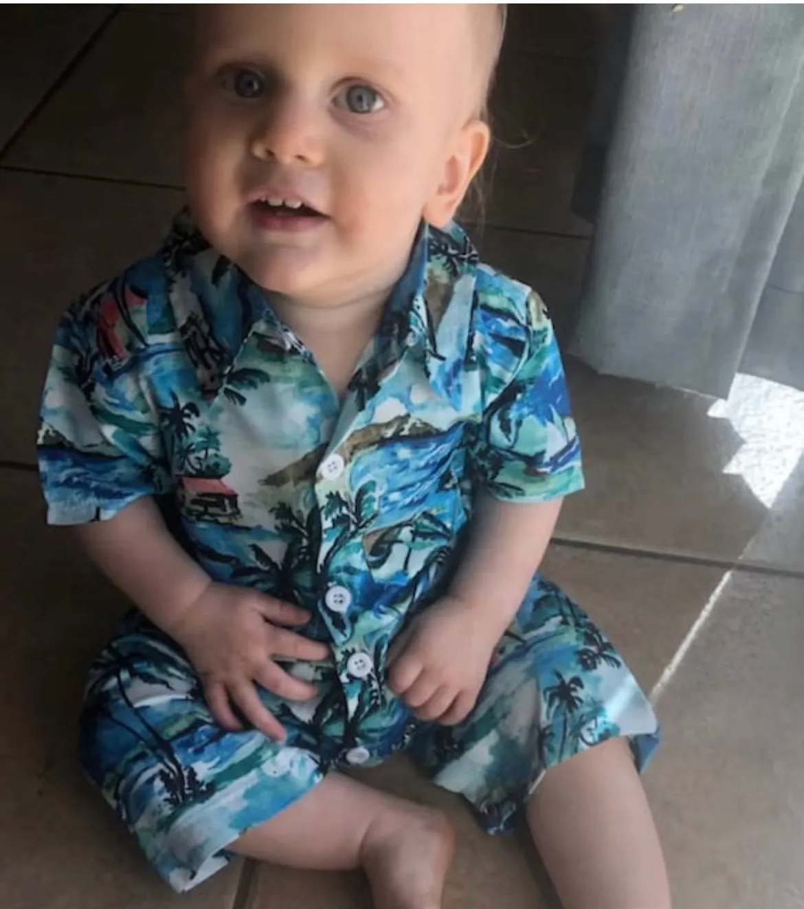 Baby Hawaiian Romper Shirt - Onesie