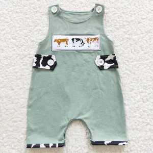 baby pasture cow embroidery onesies SR0374