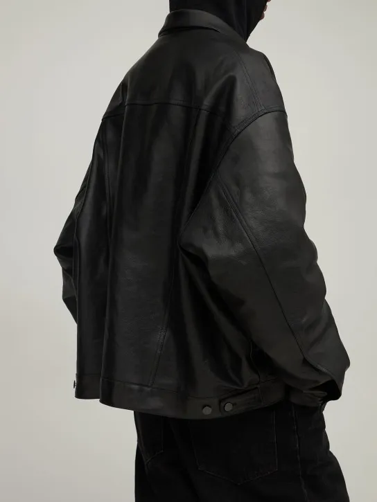Balenciaga   Denim-style leather jacket 