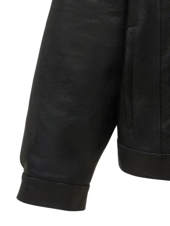 Balenciaga   Denim-style leather jacket 