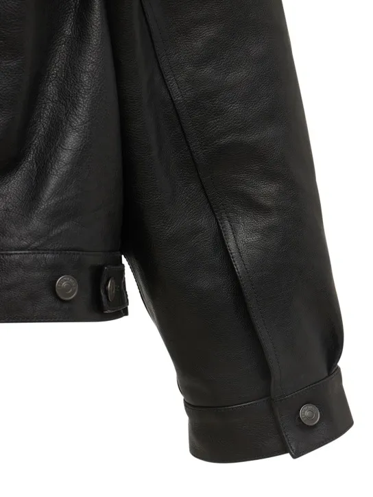 Balenciaga   Denim-style leather jacket 