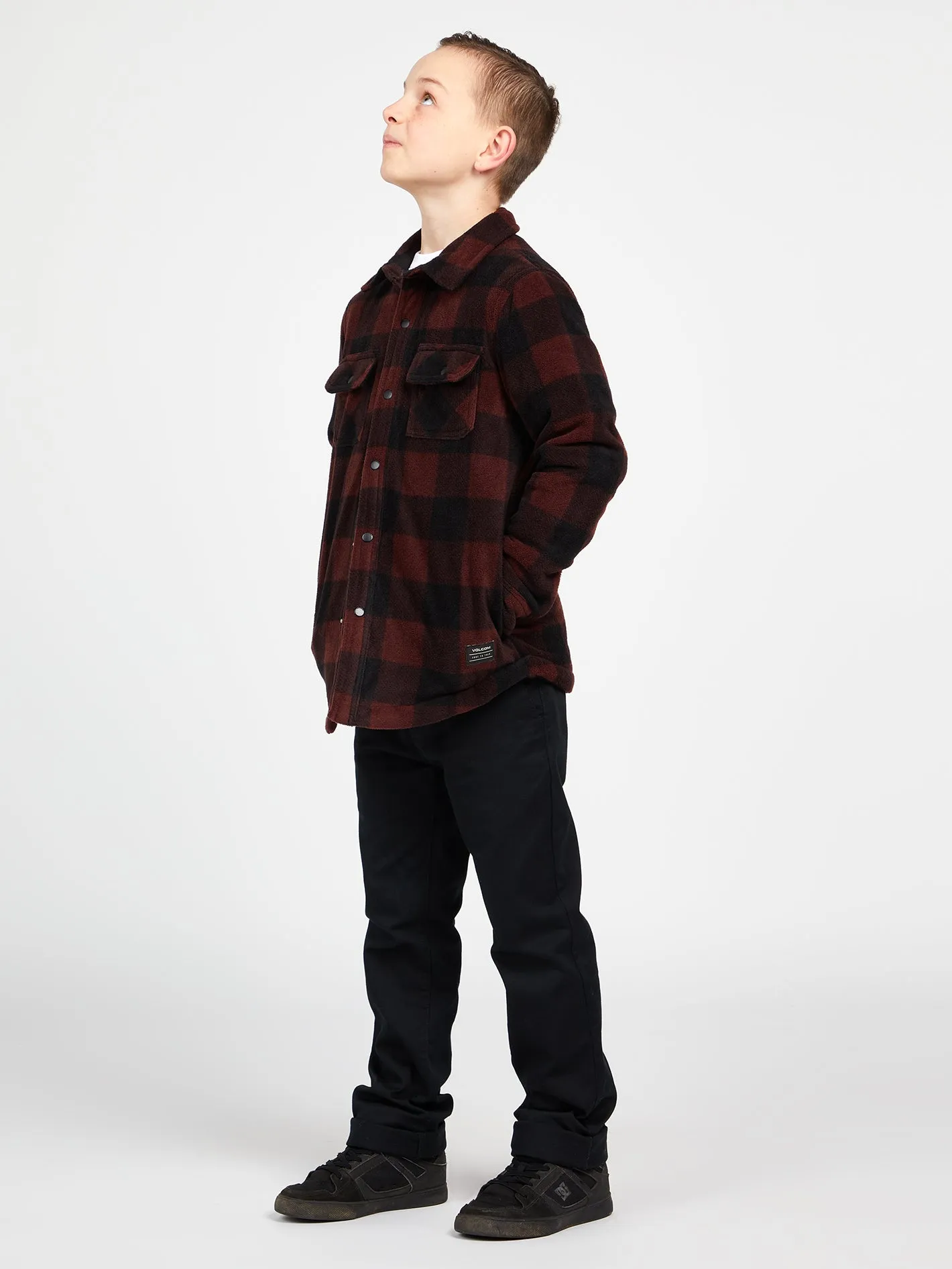 Big Boys Bowered Fleece Long Sleeve Jacket - Mahogany
