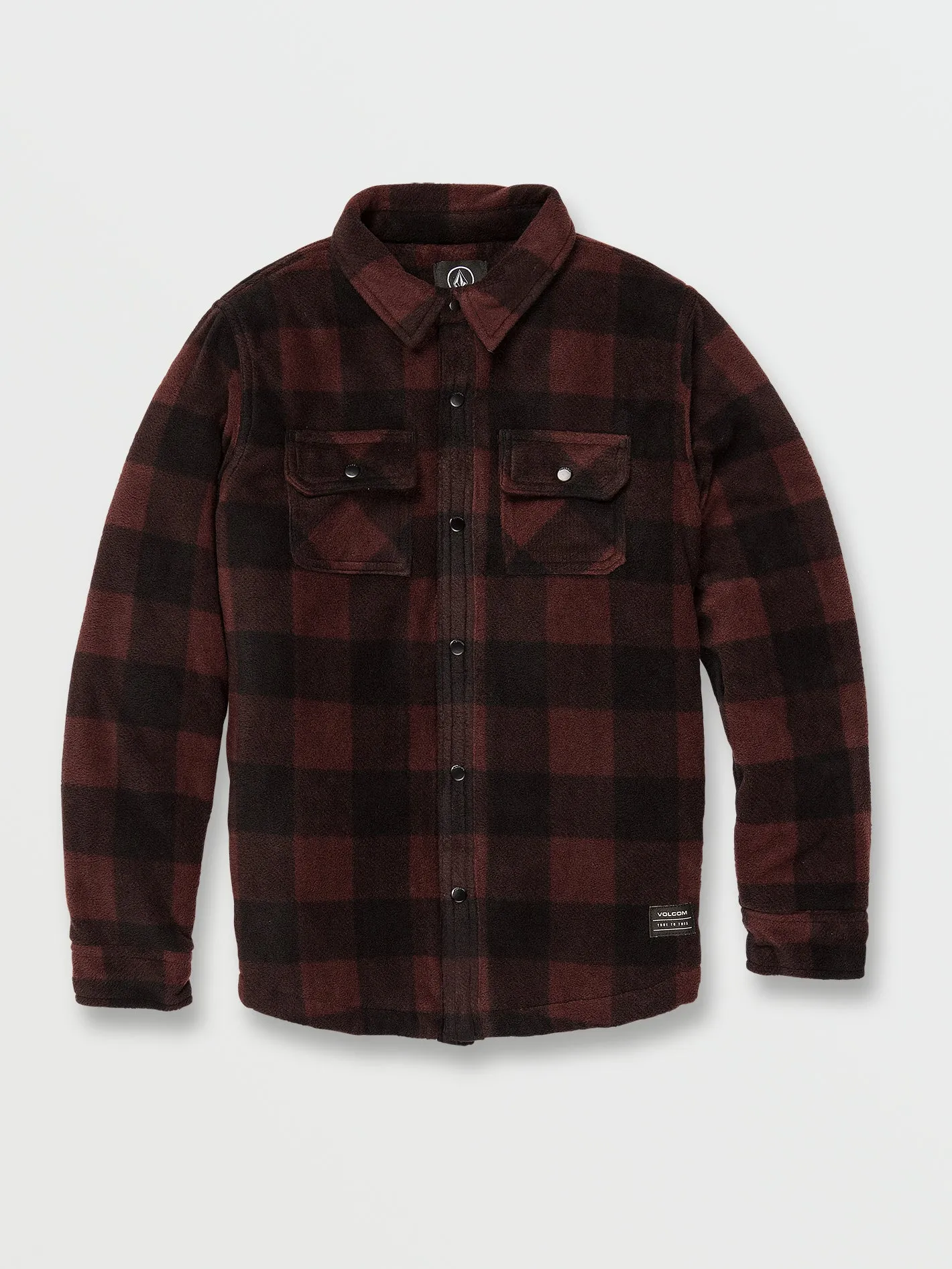Big Boys Bowered Fleece Long Sleeve Jacket - Mahogany
