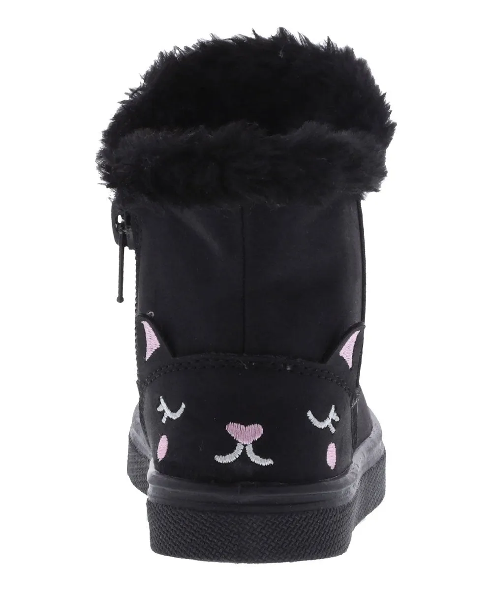 Black Cat Chilly Embroidered Boot - Girls