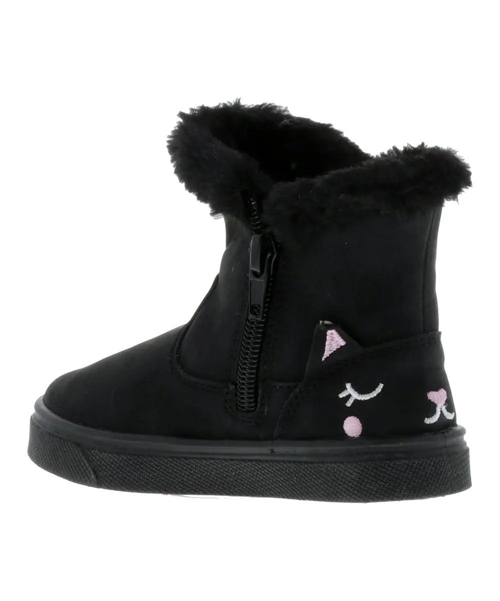 Black Cat Chilly Embroidered Boot - Girls