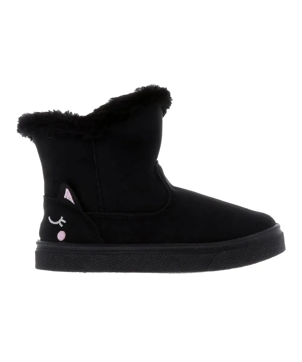 Black Cat Chilly Embroidered Boot - Girls