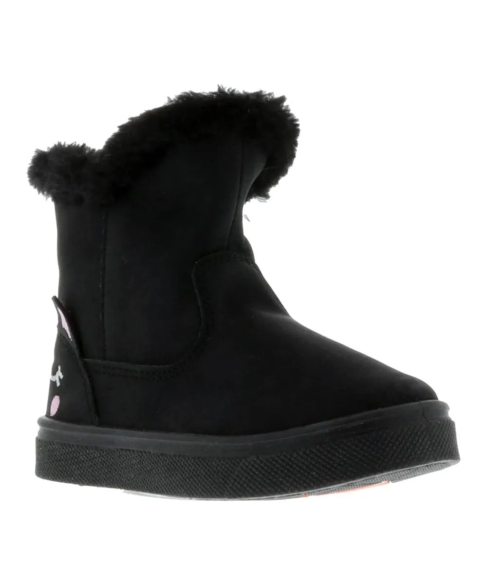Black Cat Chilly Embroidered Boot - Girls