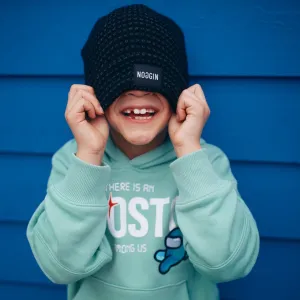 BLACK WarmHug Waffle Beanie