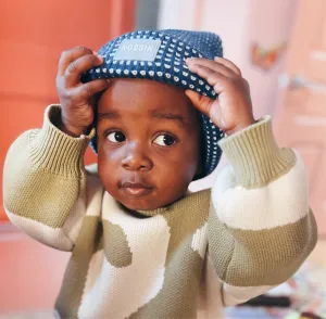BLUE WarmHug Waffle Beanie