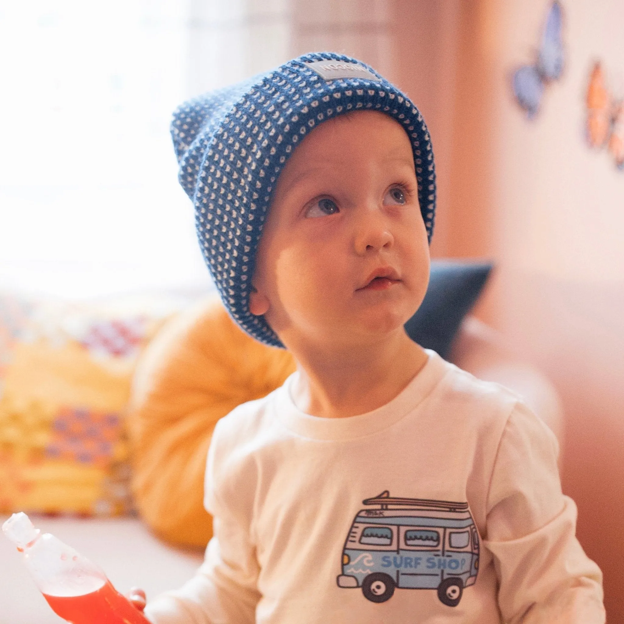 BLUE WarmHug Waffle Beanie