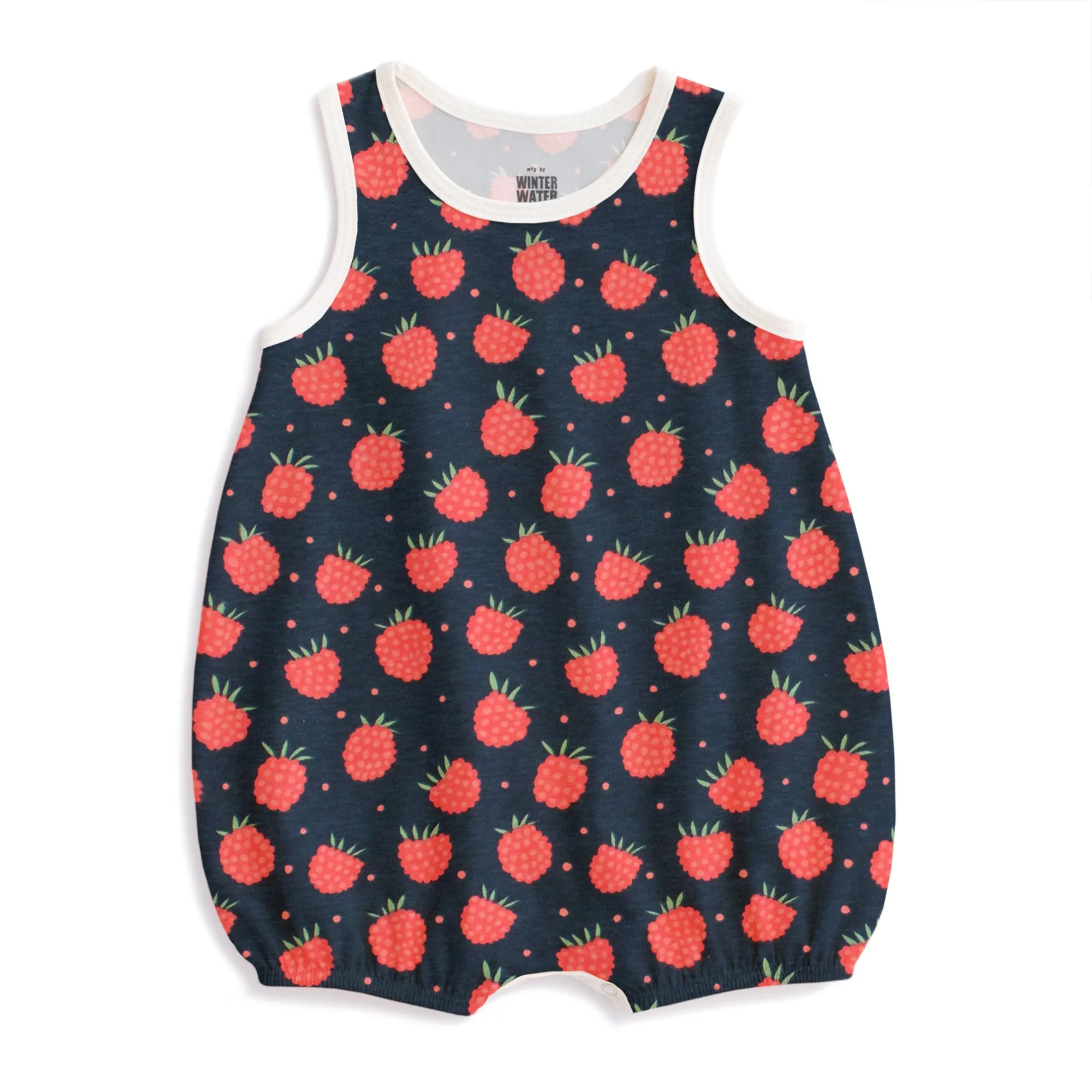 Bubble Romper - Raspberries Night Sky
