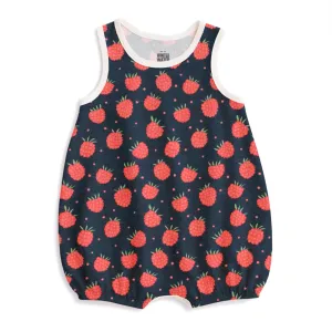 Bubble Romper - Raspberries Night Sky