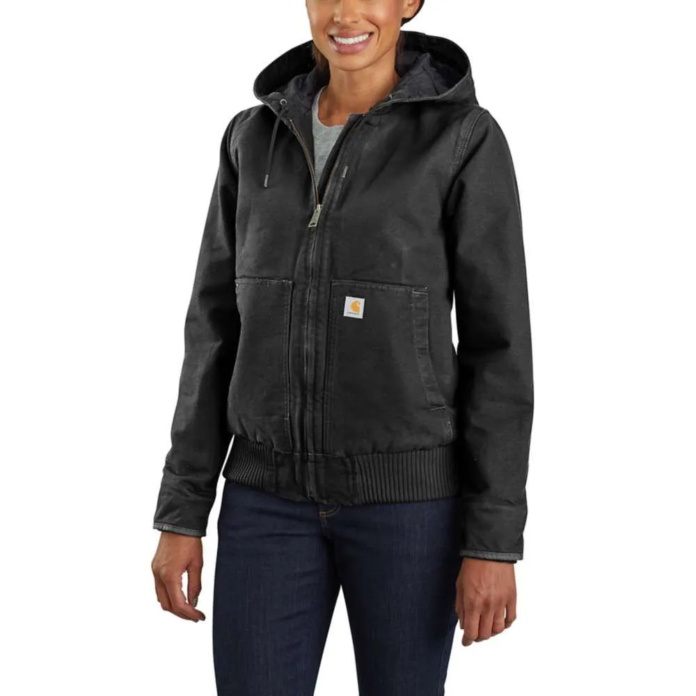 Carhartt&#x20;104053&#x20;Women&#x2019;s&#x20;Washed&#x20;Duck&#x20;Active&#x20;Jacket&#x20;-&#x20;Black