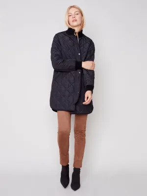 Charlie B Fall 2023-C6253-721B- Quilted Jacket-Black