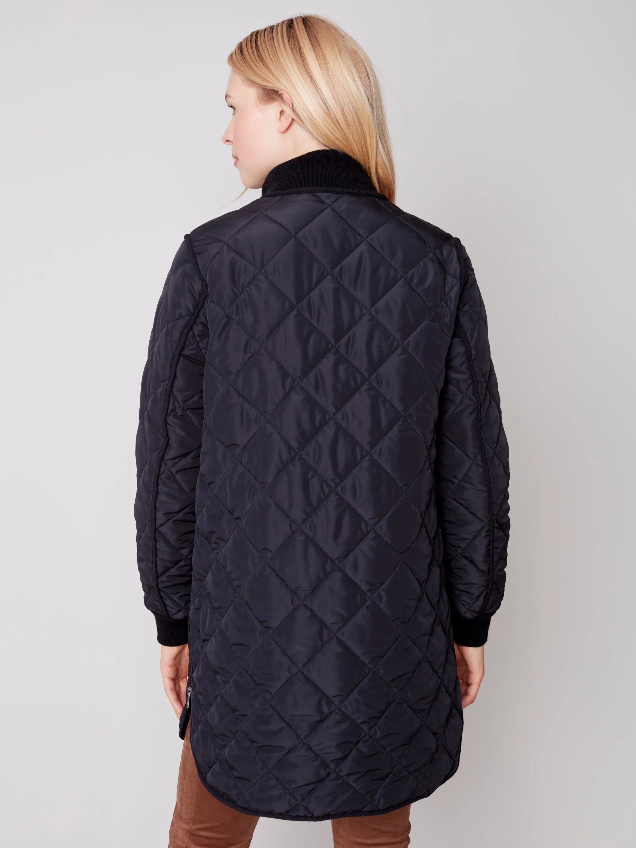 Charlie B Fall 2023-C6253-721B- Quilted Jacket-Black