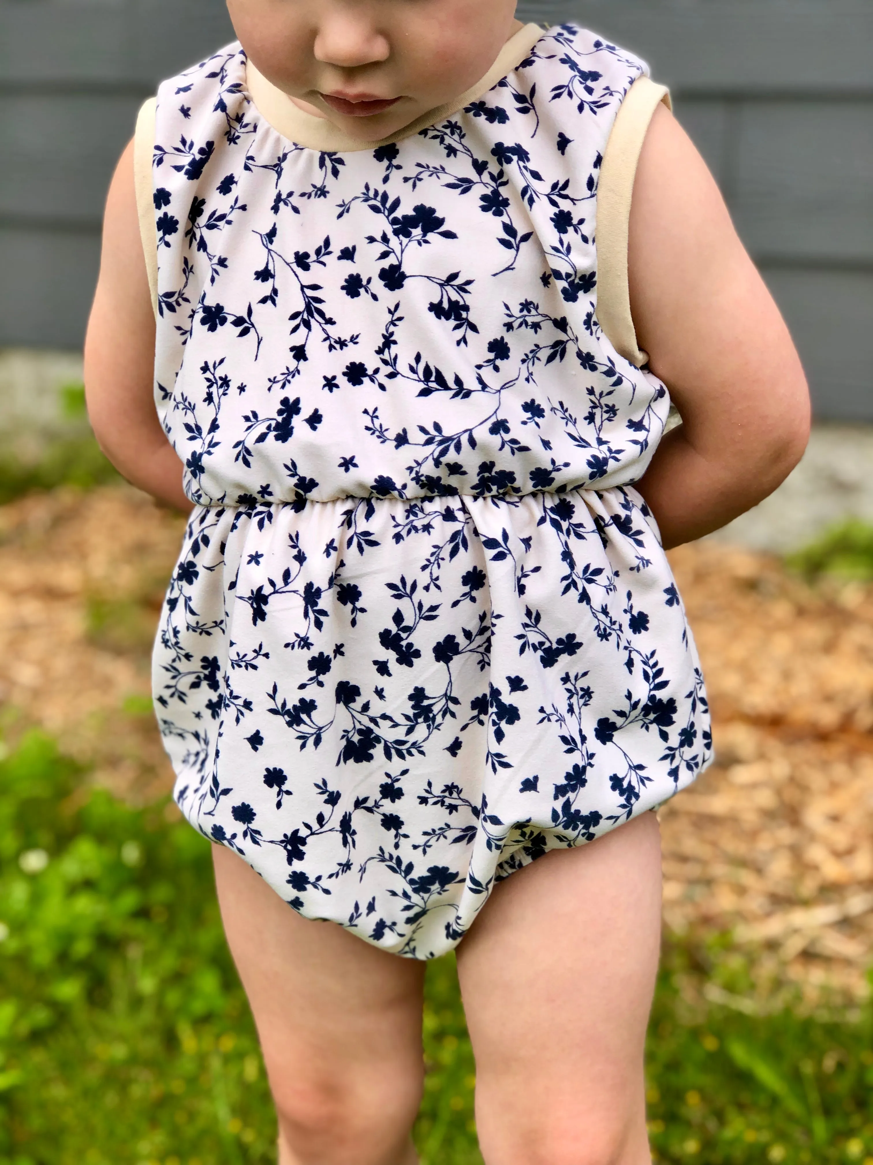 Child Plum Bubble Romper Digital Sewing Pattern Sizes NB-5T