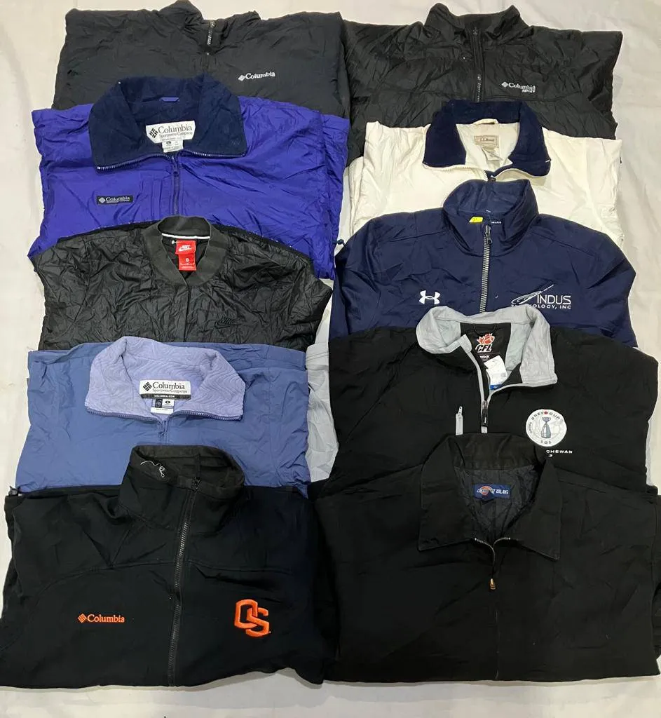 Columbia, Champion, Under Armour, Nike, L.L.Bean, Reebok, Dickies Jackets 12 Pieces