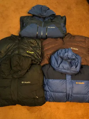 COLUMBIA PUFFER JACKETS 5 PIECES