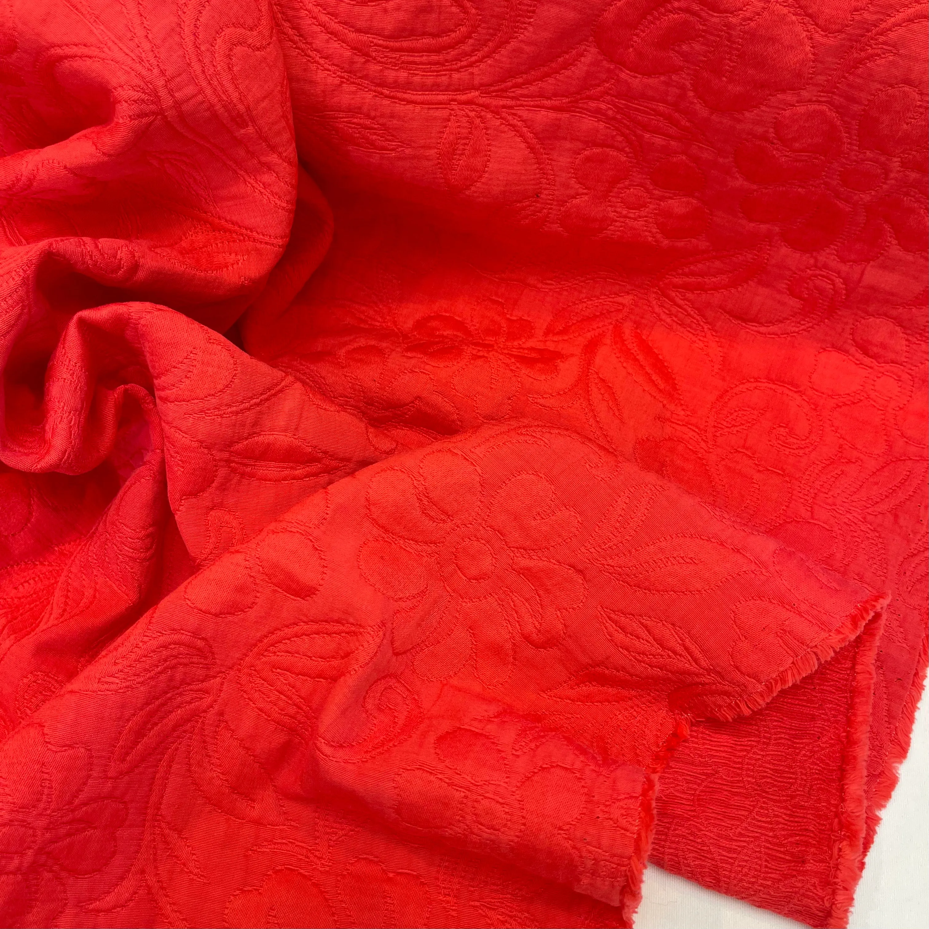 Coral red Miss Daisy Brocade