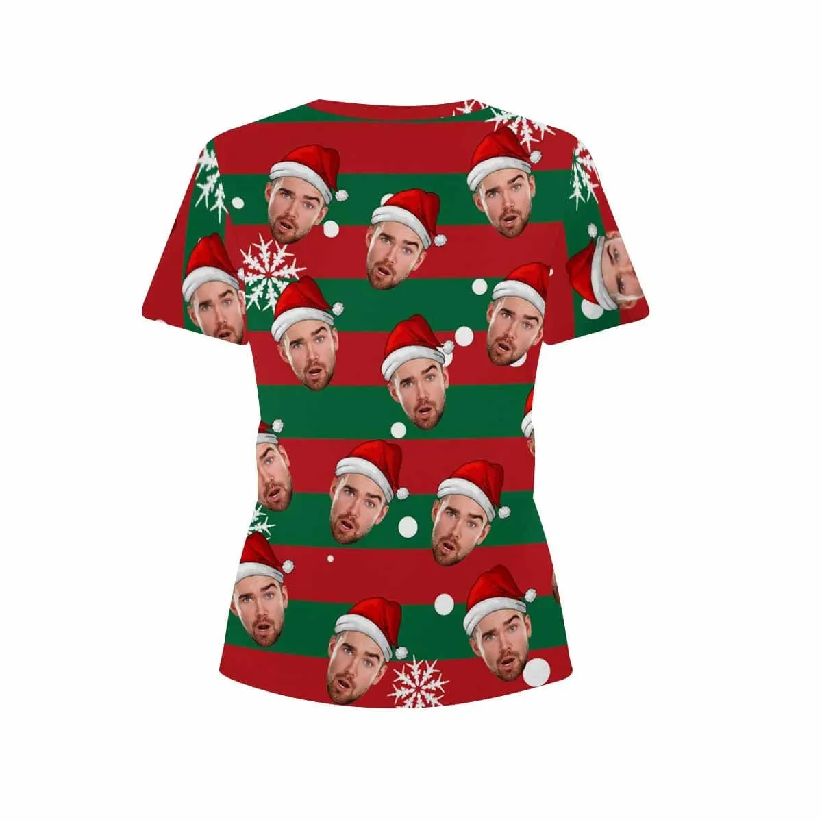 Custom Face Christmas Snowflake Women's T-shirt