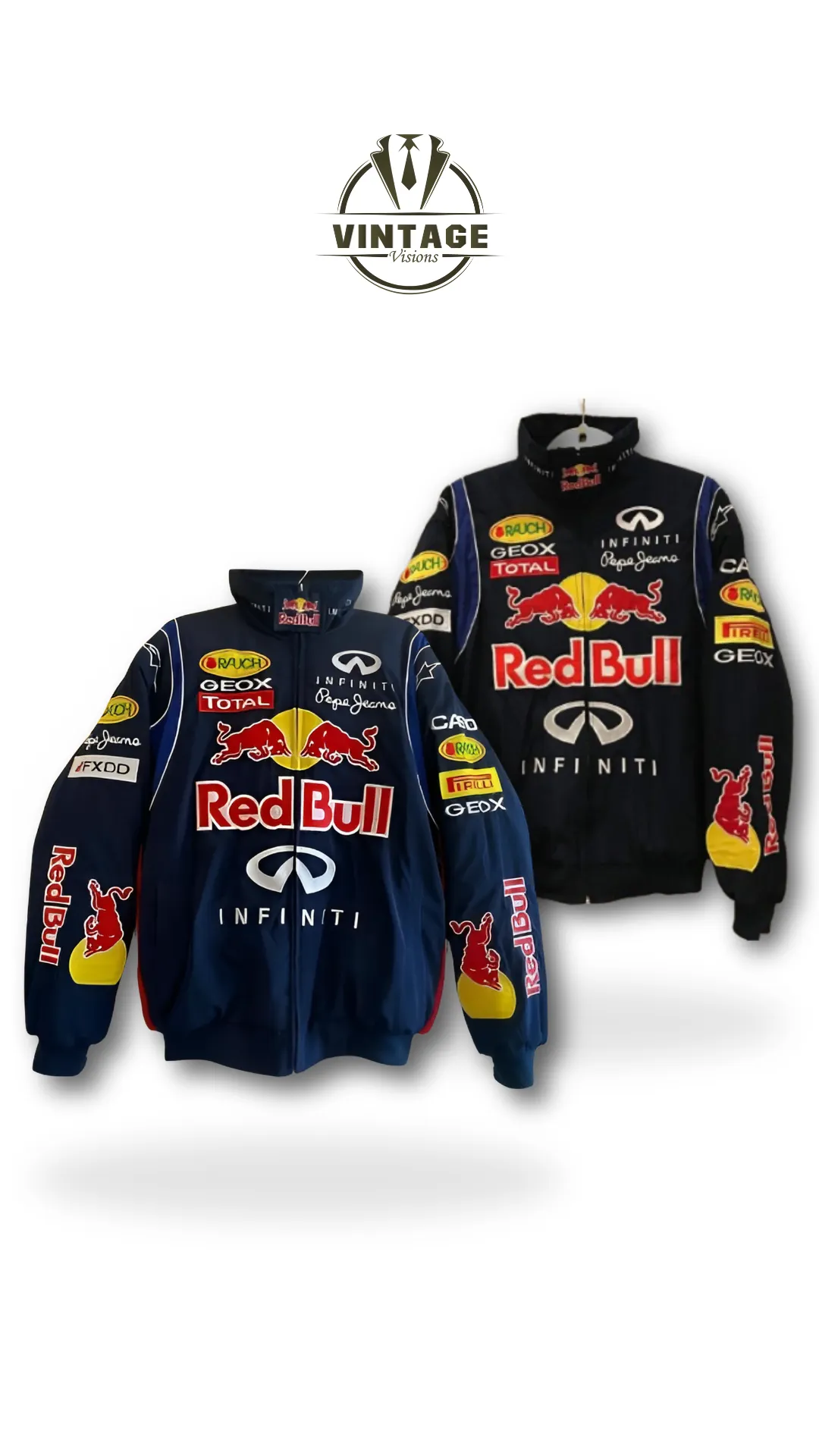 Custom handpick Rework Style 3 Leather Racing Jackets, 10 Redbull Racing Jackets 2 colours black and blue