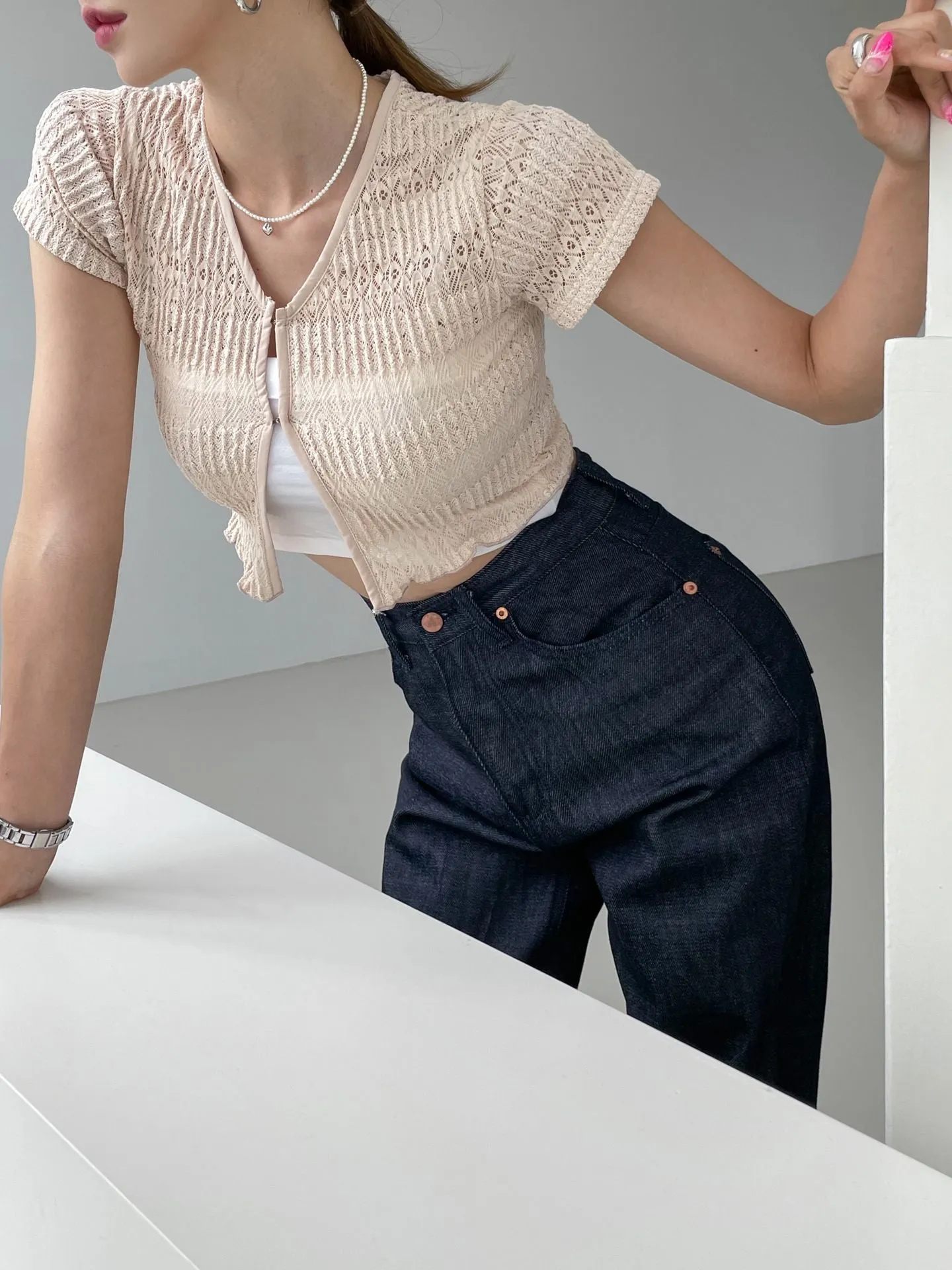 Cute Crop Jacquard Cardigan