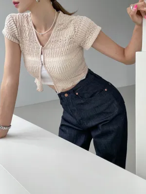 Cute Crop Jacquard Cardigan