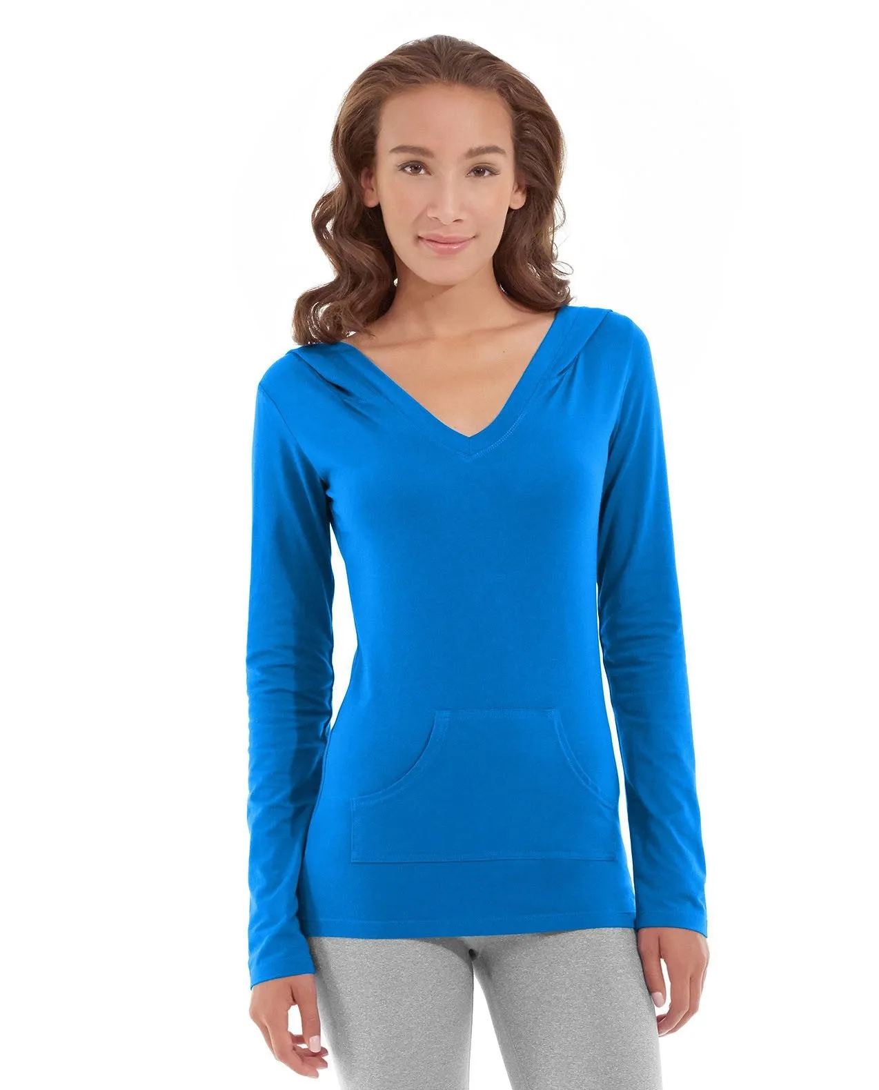 Eos V-Neck Hoodie-M-Blue