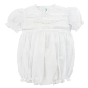Floral Bullions & Lace Romper- White