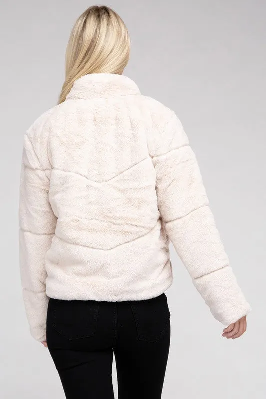Fluffy Zip-Up Sweater Jacket *Online Only*
