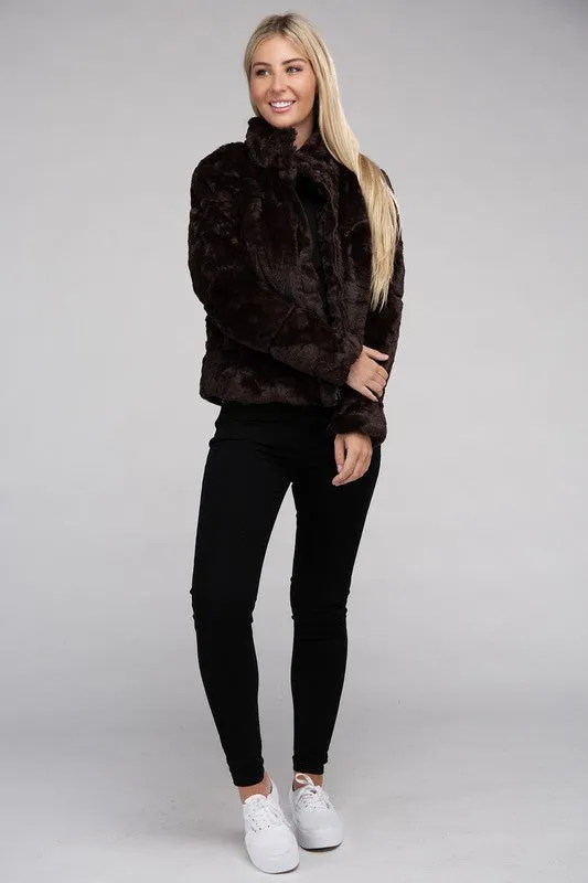 Fluffy Zip-Up Sweater Jacket *Online Only*