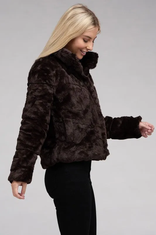 Fluffy Zip-Up Sweater Jacket *Online Only*