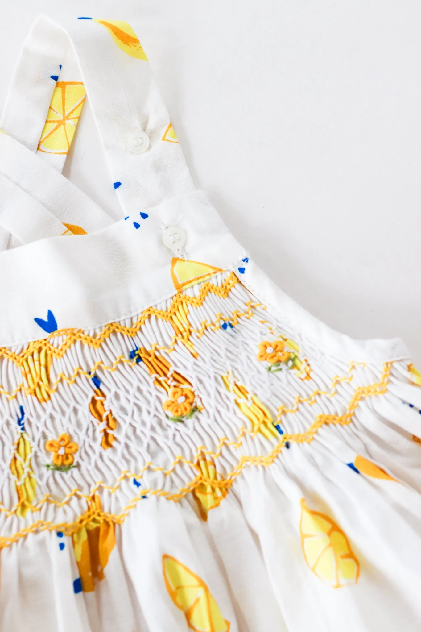 Hand-Smocked Romper, Lemonade