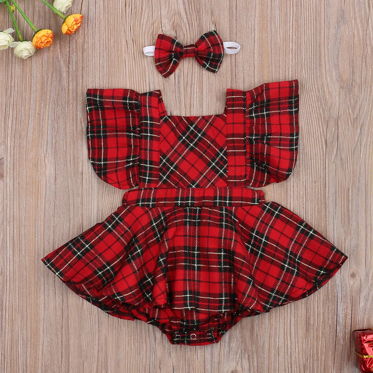 Holly Tartan Romper Set