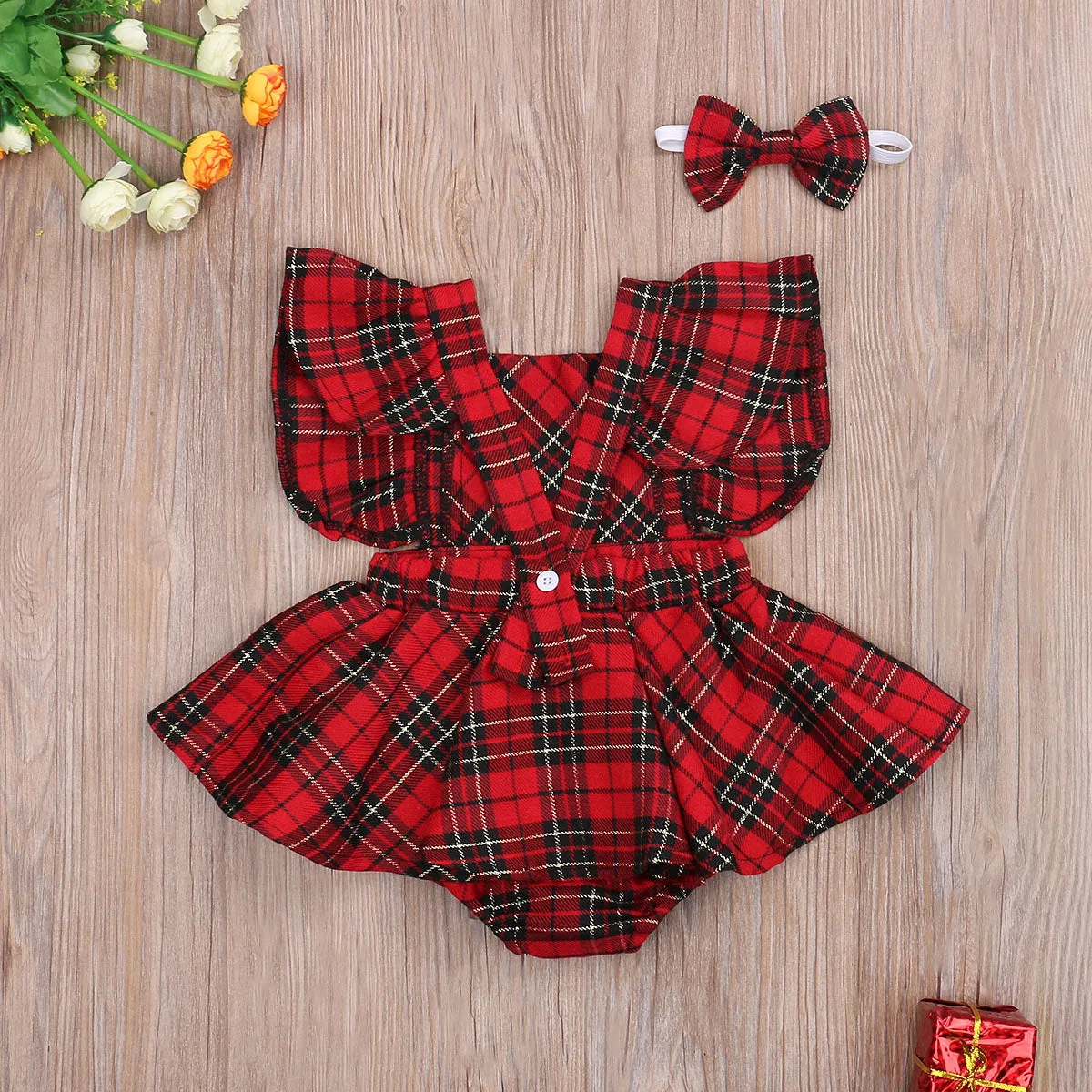 Holly Tartan Romper Set