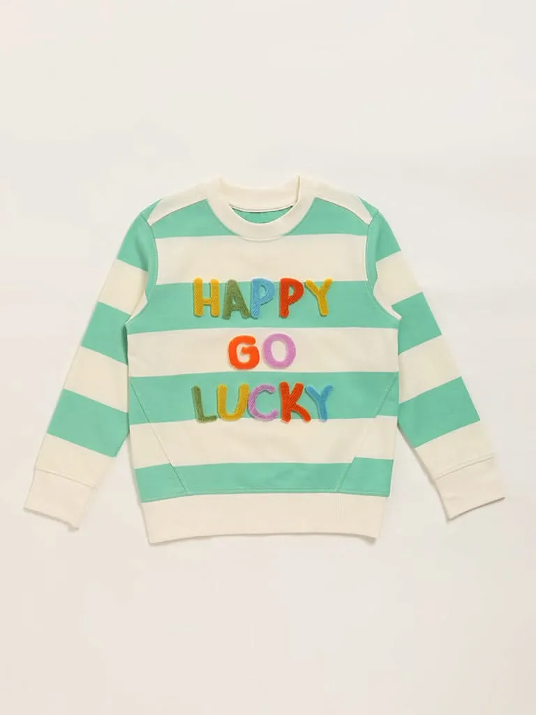 HOP Kids Off-White Striped Sweatshirt