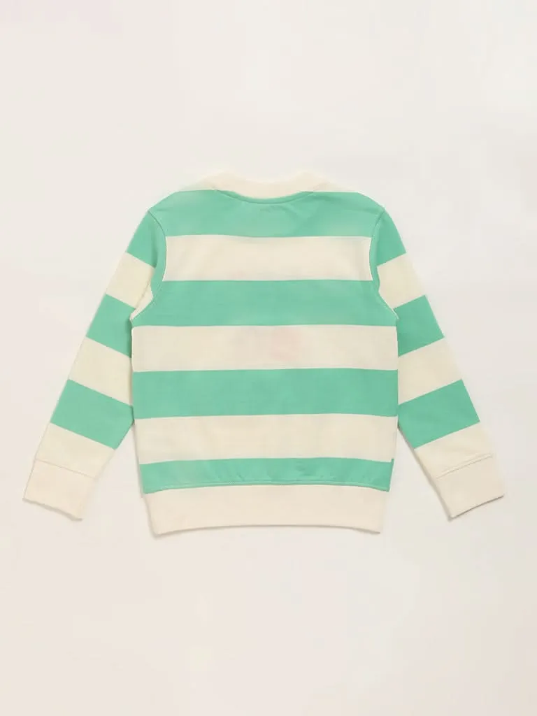 HOP Kids Off-White Striped Sweatshirt