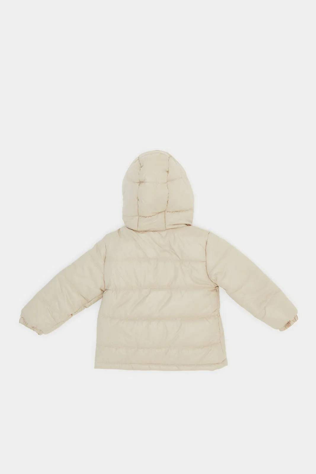 Infant Girls Beige Hooded Jacket