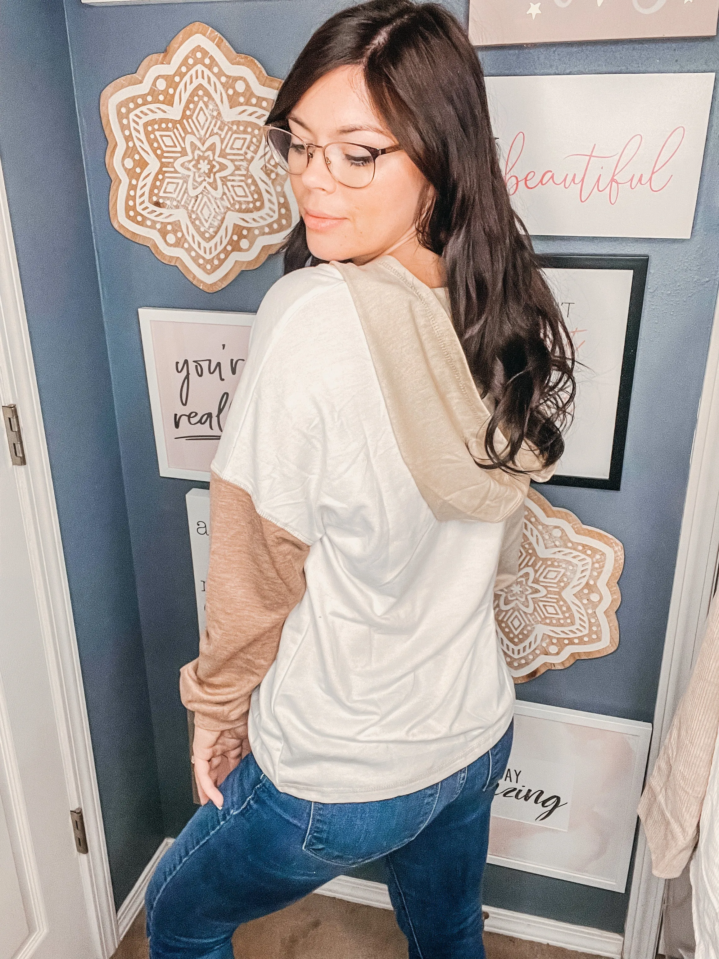 Kora Khaki Colorblock Hoodie