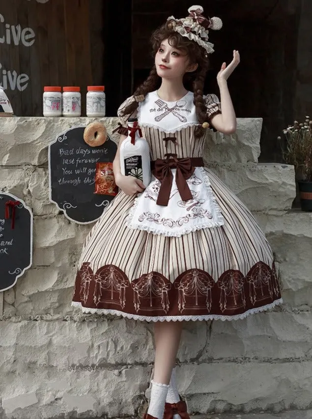 leg brown ribbon tea Afternoon apron warmers dress