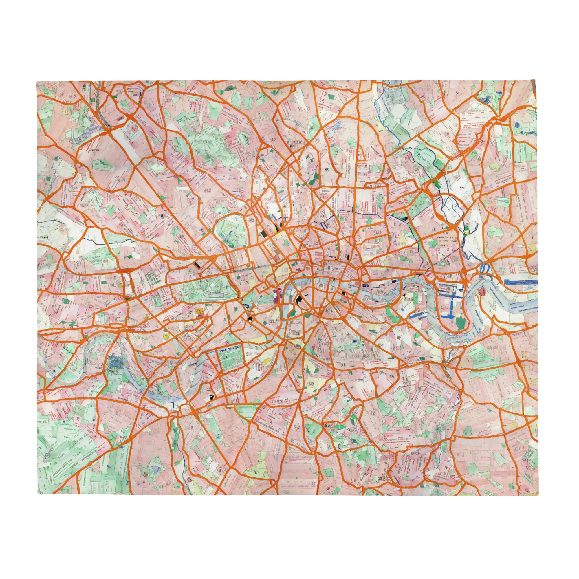 London Travelcard Map Throw Blanket