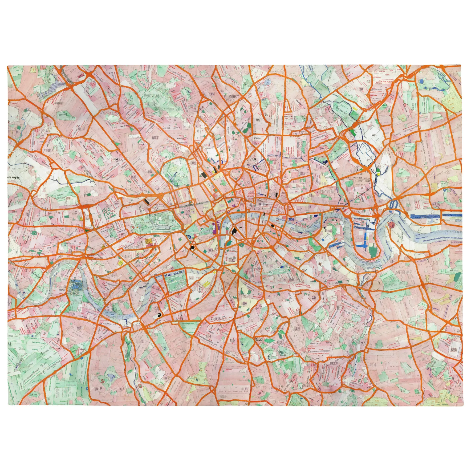 London Travelcard Map Throw Blanket