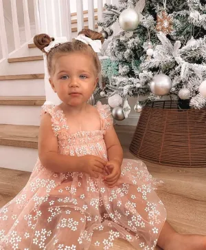 Pink Daisy Tulle Romper  #1000191