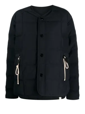 Quilted collarless jacket