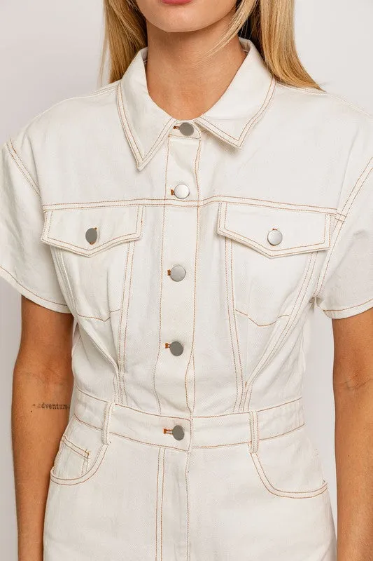 Short Sleeve Denim Romper  * Online Only*