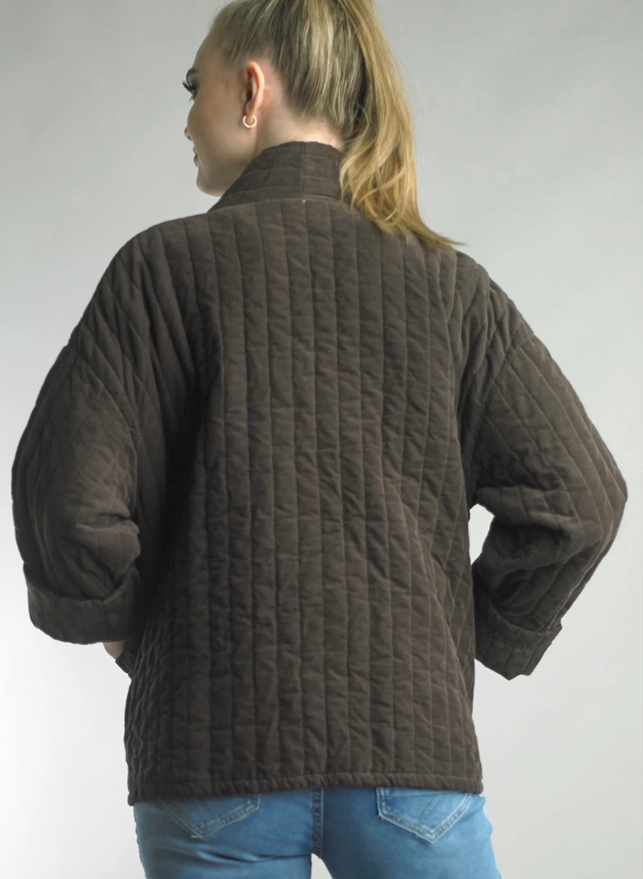 Tempo Paris - Quilt Button Jacket - Brown