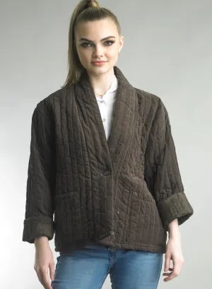 Tempo Paris - Quilt Button Jacket - Brown